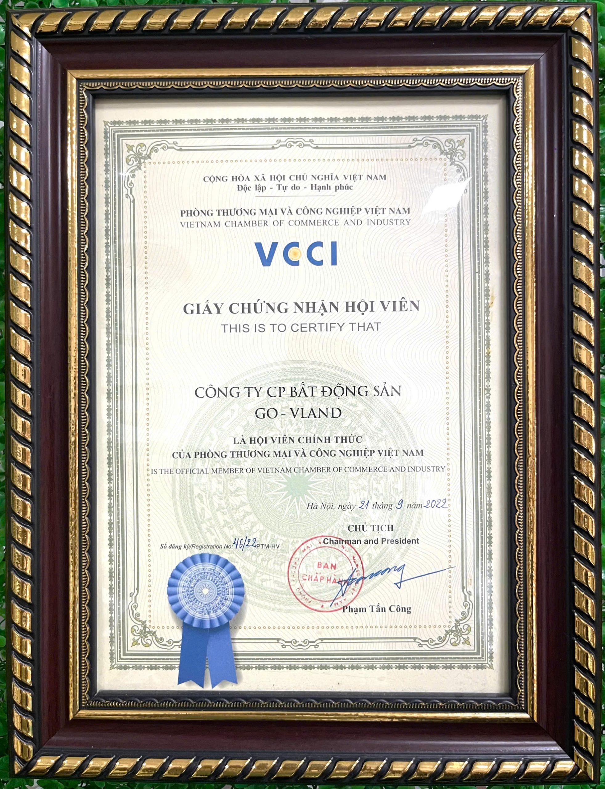 Go Vland là hội viên chính thức của Phòng Thương mại và Công nghiệp Việt Nam